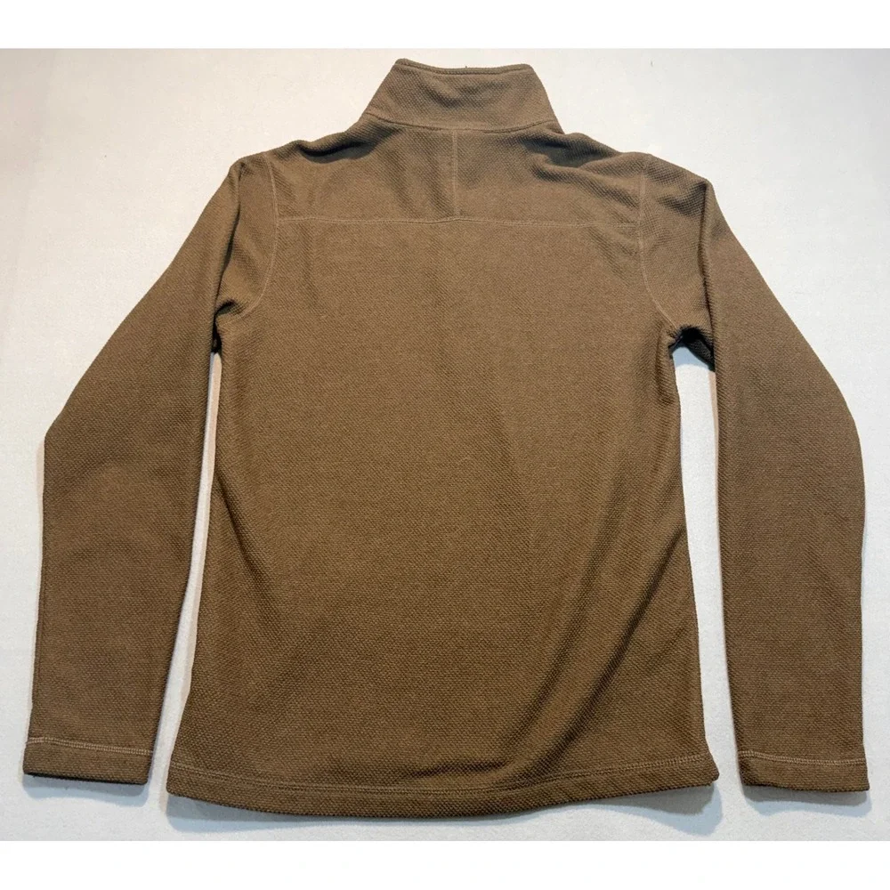 The North Face Mens Waffle Pullover Quarter Zip‎ Waffle Fleece Brown Small